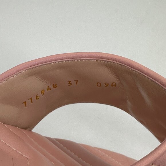 Gucci Marmont GG  Padded Chevron Matelasse Leather Thong Flat Sandals Shoes - Picture 14 of 16